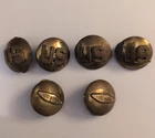 Lot Of 6 Vintage US Army Collar Discs Military Insignia Pins WWII WW2 Korea Era