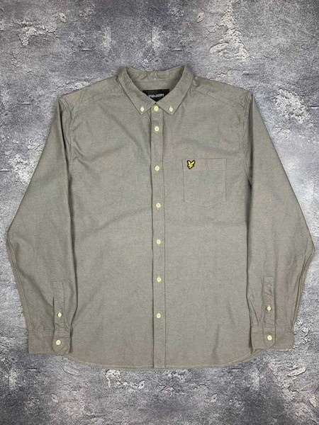 Men Lyle & Scott Shirt Grey Cotton 42