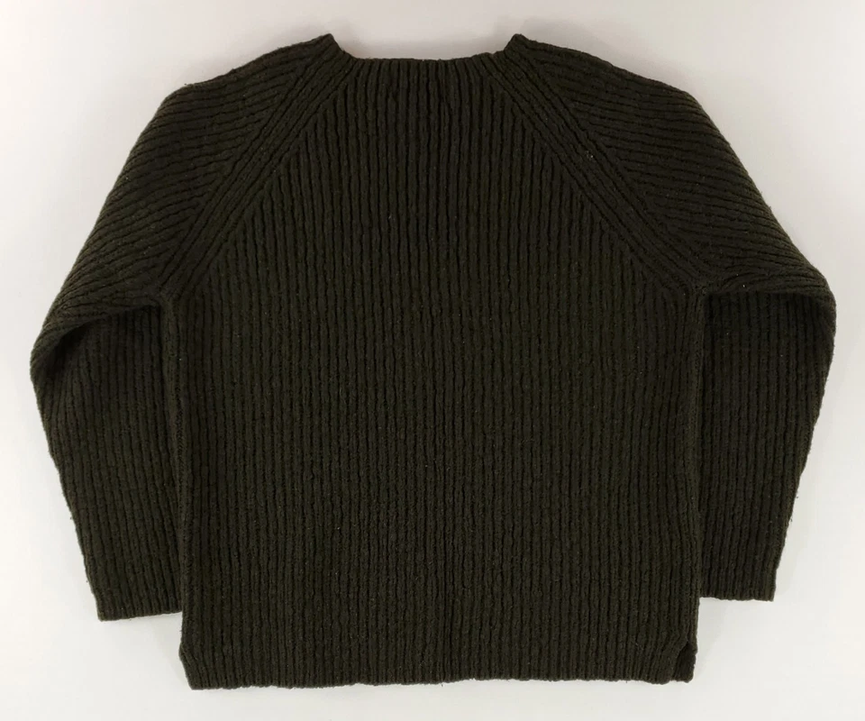 Suéter Raglán Abercrombie & Fitch De Colección Años 90 Mezcla de Lana Acanalado Verde Para Hombres S Foto 3 de 4