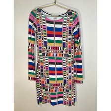 Mara Hoffman Geometric Print Bodycon Mini Dress S Long Sleeve Fitted