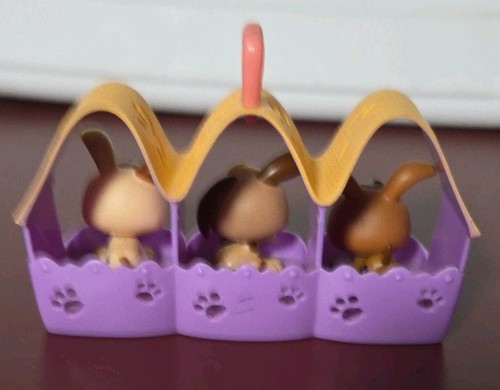 Trillizos Hasbro para perros cachorros #1338, #1339, #1340 Littlest Pet Shop con casa - Imagen 3 de 5
