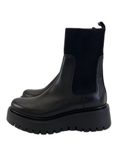 Corsoroma9 24Aw Rib Knit Side Gore Boots 39 Blk Leather 4405 35 JTg02