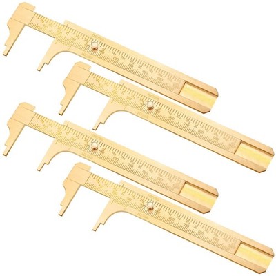 4 Pcs Brass Vernier Caliper Set - Mini Measuring Tool for Beads, Wire, Jewelry &