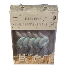 Ellen Tracy 15 Piece Shaped Powder Puff Set - New In Box