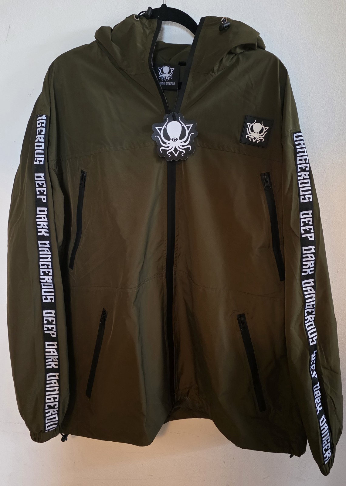 Deep Dark and Dangerous Olive Green Rain Jacket XL 2024