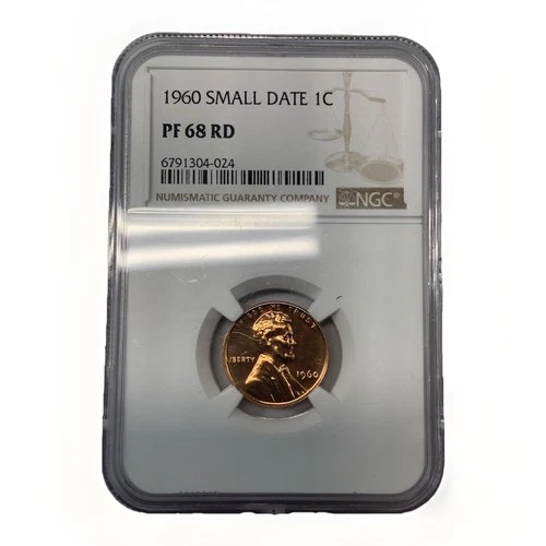 1960-P Small Date Lincoln Wheat Cent PF 68 RED NGC