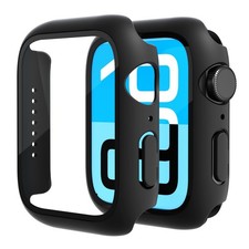 2 Pack Tempered Glass Case Compatible for Apple Watch, Hard PC Screen Protect...