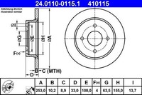 2 X Bremsscheibe ATE 24.0110-0115.1 FüR Ford Fiesta VI