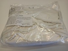 COTTON FACE MASK, WASHABLE  REUSEABLE, WHITE IN COLOR ,  4 PCS IN PKG 