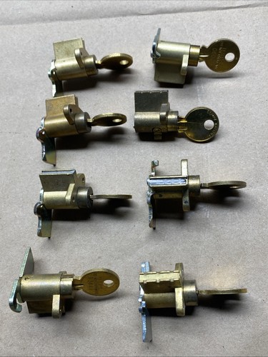 CompX USPS National Mailbox Lock & 1 Keys Each  Lot of (8) Locks Brass