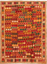 Vintage  Traditional 5'11" x 7'9" Hand-Knotted Oriental Wool Area Rug