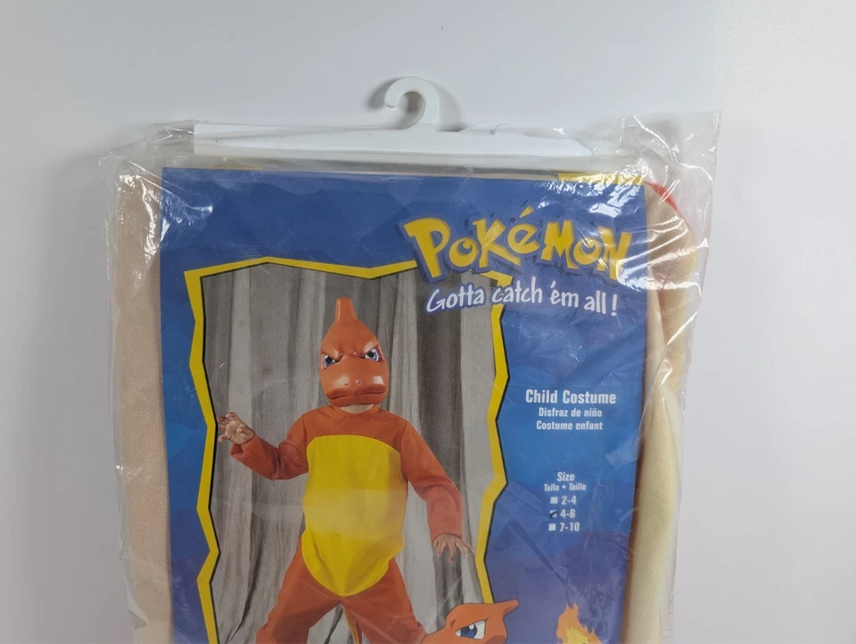 复古 Charmeleon Pokemon 儿童服装尺寸 4-6 任天堂 1999 - 无面具 — 第 3/4 张图片