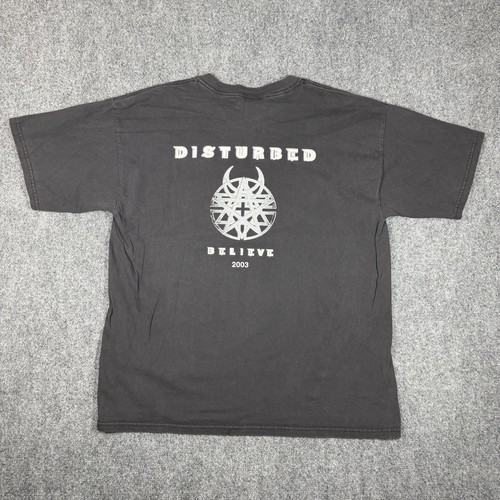 Vintage Disturbed T-shirt Men’s Large Tour Heavy Metal Rock Faded 2003 - Image 1