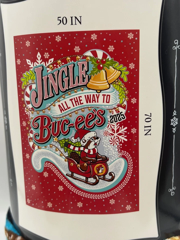 NUEVA MANTA 2025 Buc-ee’s Holiday "Jingle All The Way To Buc-ee's", 50”x70” Foto 4 de 4
