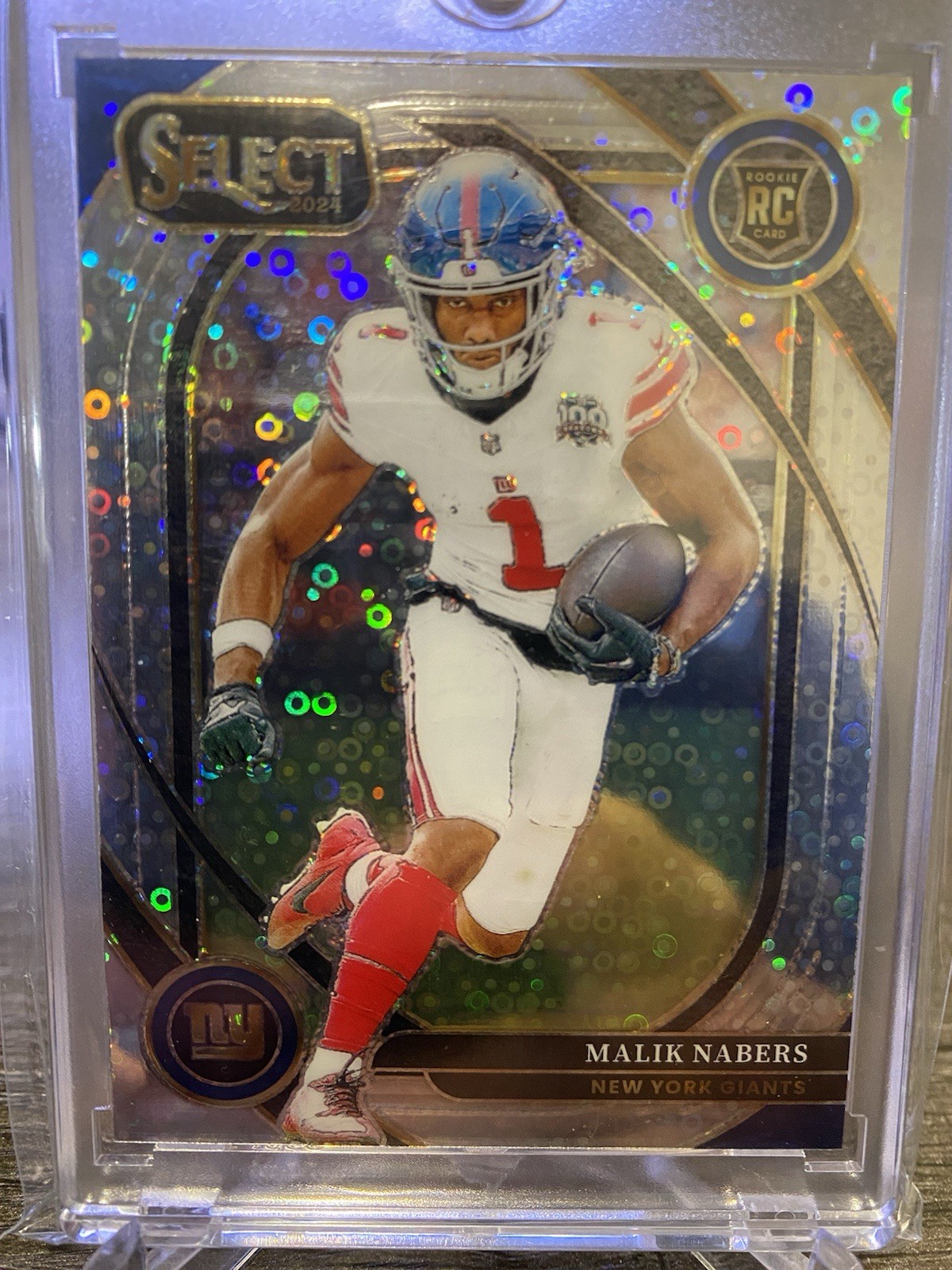 2024 Select Club Level Malik Nabers Silver Disco Rookie Card #220 Giants
