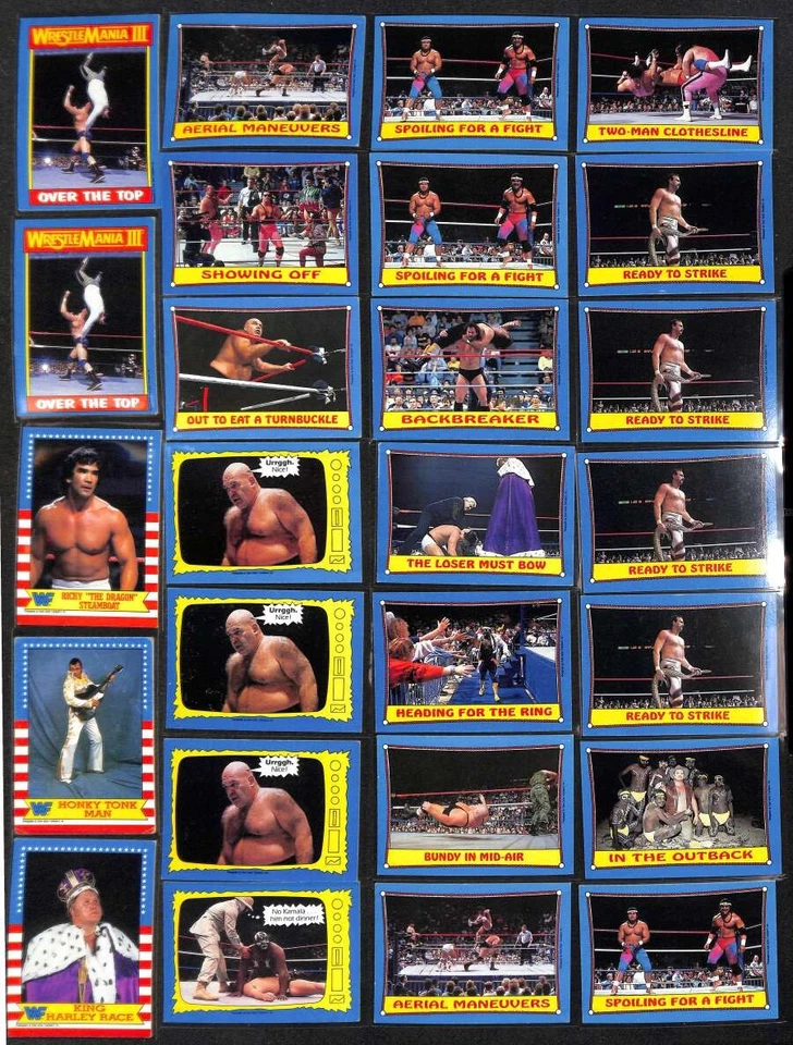 1987 Topps EX+ lote promedio de 54 (33 diferentes) tarjetas de lucha libre WWF D87223 Foto 2 de 2
