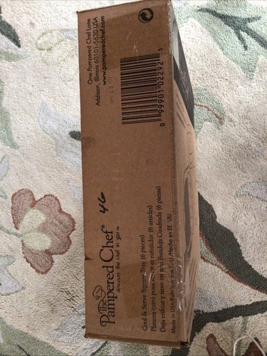 PAMPERED CHEF 6 Piece Set Cool & Serve Square Tray #2292 NEW Never Opened Box. - Picture 5 of 5