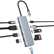 10 in 1 USB C Hub, TymypUSB C Adapter Docking Station, 4K HDMI for Mac Pro/Ai...