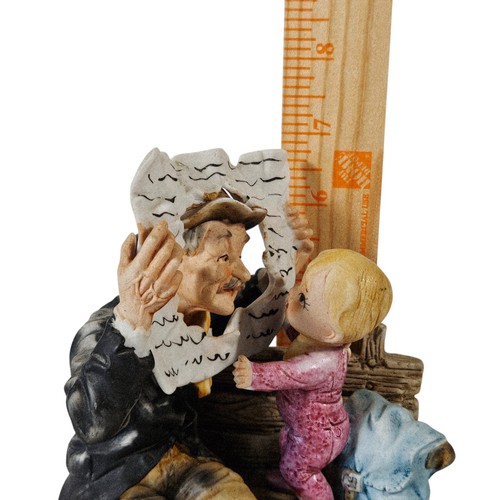 Vtg Lefton Grandfather/Grandpa & Baby Figurine Peek-a-Boo Newspaper Japan 9202 - Picture 12 of 14