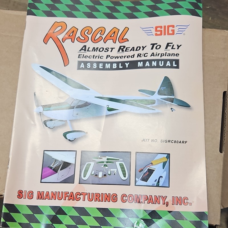 SIG Rascal RC Airplane Assembly Manual for Airplanes, MPN SIGRC80ARF