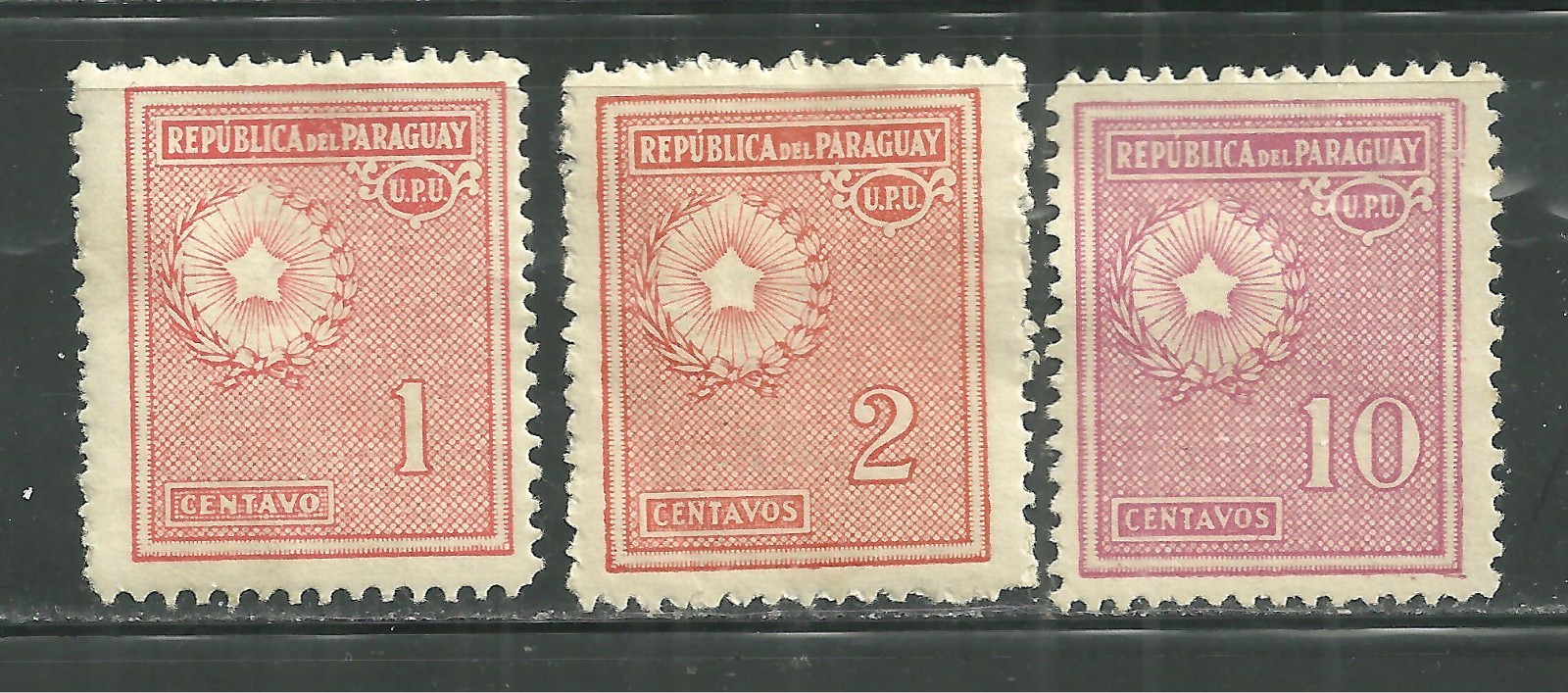 PARAGUAY 269-70, 274 MINT LIGHT HINGE NATIONAL EMBLEM