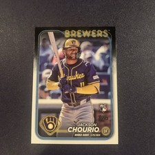 2024 Topps Update Series Blue Holo Jackson Chourio Rookie Debut RC /999 #US155