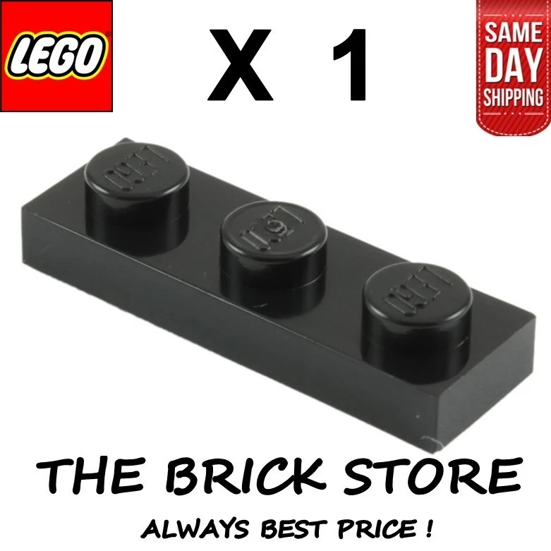 1 X LEGO 3623 - BLACK - PLATE - SIZE 1 x 3 - BESTPRICE - FAST - NEW