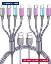 Multi Charging Cable 4ft 2Pack, Doub Tyep-C 4 in 1 Charging cable Nylon Braided