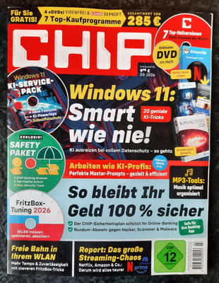 CHIP Magazin 03/2026 Windows 11 KI DVD Heft Technik Computer