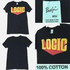 LOGIC Music Hip Hop Adult Small (35 in Chest) Black Cotton Logo Graphic Tee