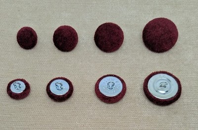 Claret Crushed Velvet Loop Back Polster Knöpfe 15mm, 19mm, 23mm oder 28mm