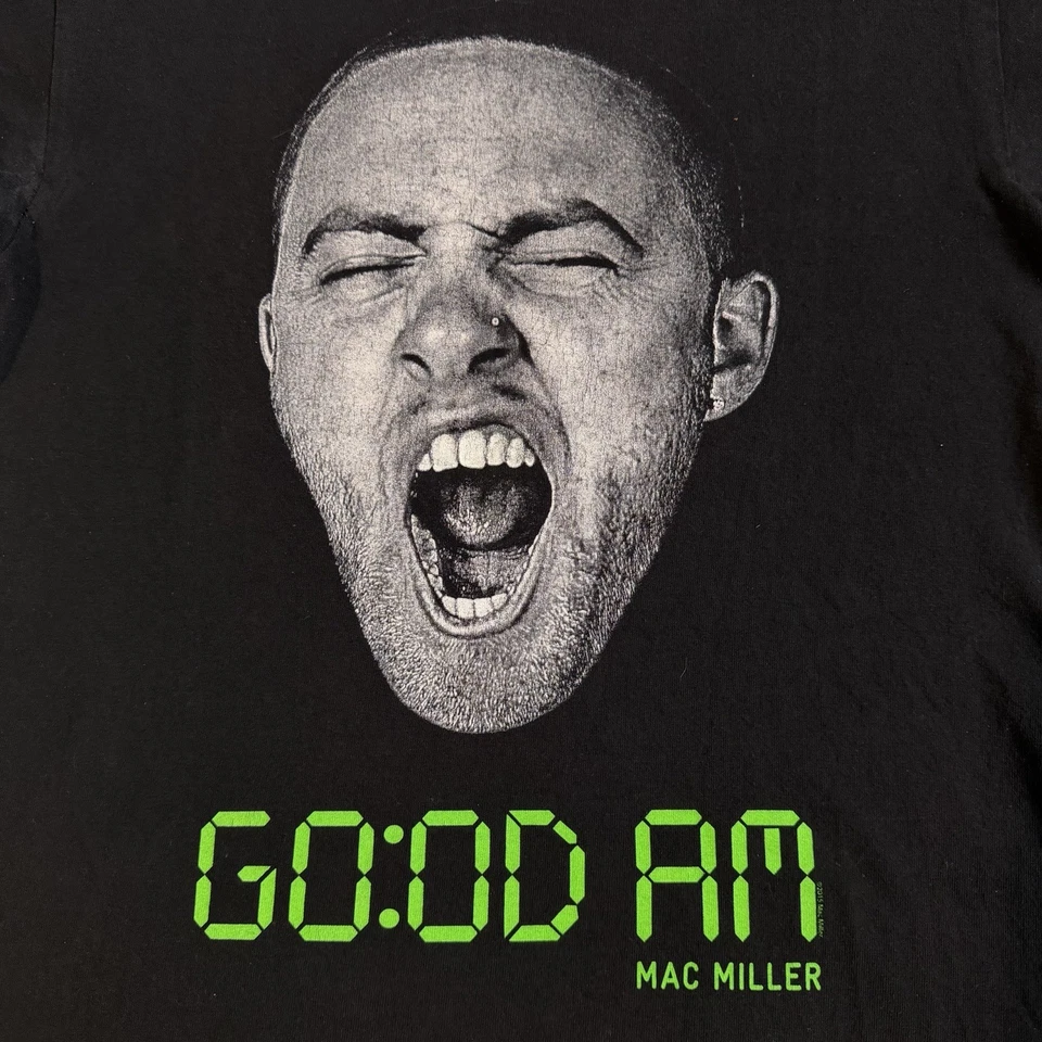 2015 Mac Miller T Shirt Men's S Black Green Good AM Tour Most Dope Hip Hop RARE - Image 2 of 4
