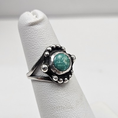 Vintage Sterling Silver Fred Harvey Era Turquoise Ring Size 4.5