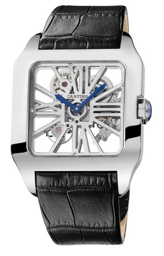 Cartier Santos Dumont Skeleton 47mm W2020033 18K White Gold Men's Watch