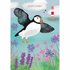 Carousel Calendars Fashion Diary Puffin A6 Diary 2025 (PFP) Hardback Book The