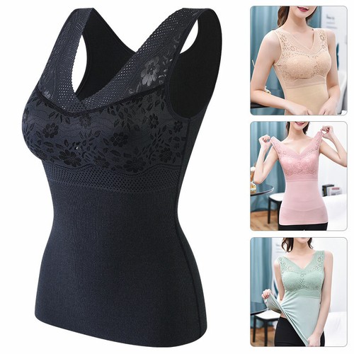 Mujeres Invierno Térmico Cálido Acolchado Ropa Interior Forrado en Lanza Prenda sin mangas Chaleco - Imagen 3 de 20