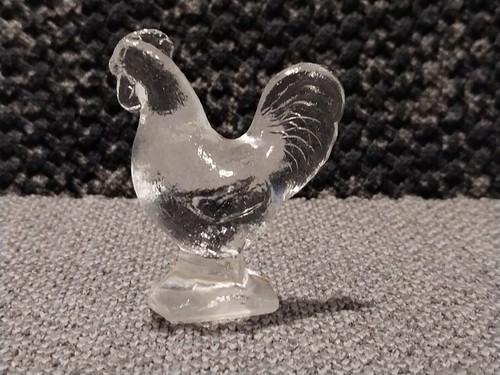 Vintage GLASS Figurine Set Of 3 miniature Duck, Chicken, & Sparrow - Picture 4 of 11