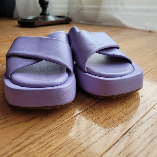 L'intervalle Lilac Leather Slide Cross Strap Comfort Women's Size 7.5 - Foto 5 di 10