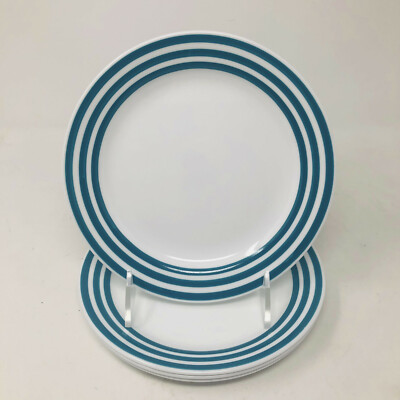 Set of Corelle Corning Teal Rainbow Salad Bread Butter