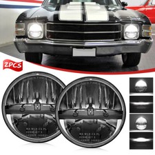 Dot Pair Fit Chevy Chevelle 1971 1972 1973 Truck 7inch Led Headlight Hilo Beam