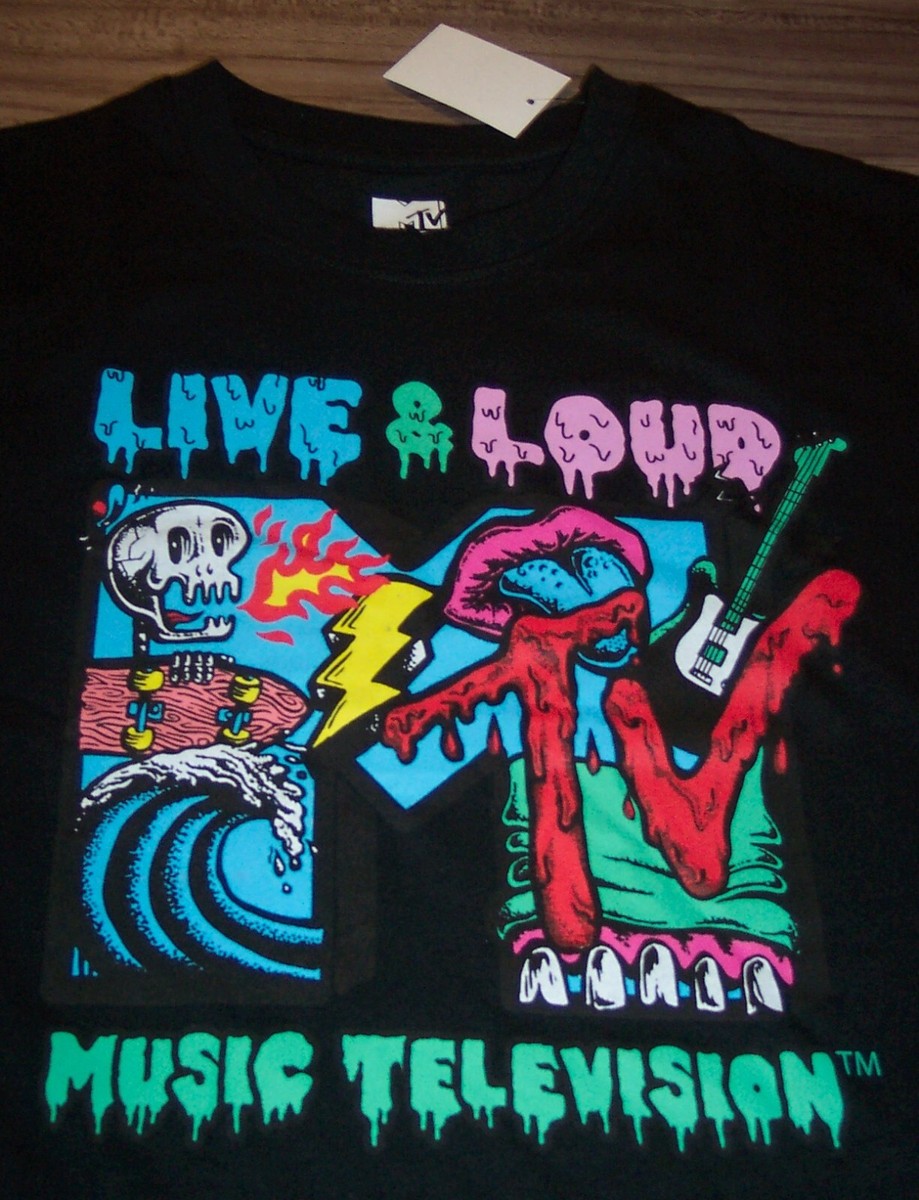 専用90s MTV MUSIC TV print t-shirt VINTAGE STYLE MTV Music Television T-Shirt 2XL XXL MENS NEW