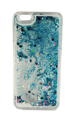 Heart Glitter Waterfall Phone Case for iPhone 6 Plus, Blue/Green