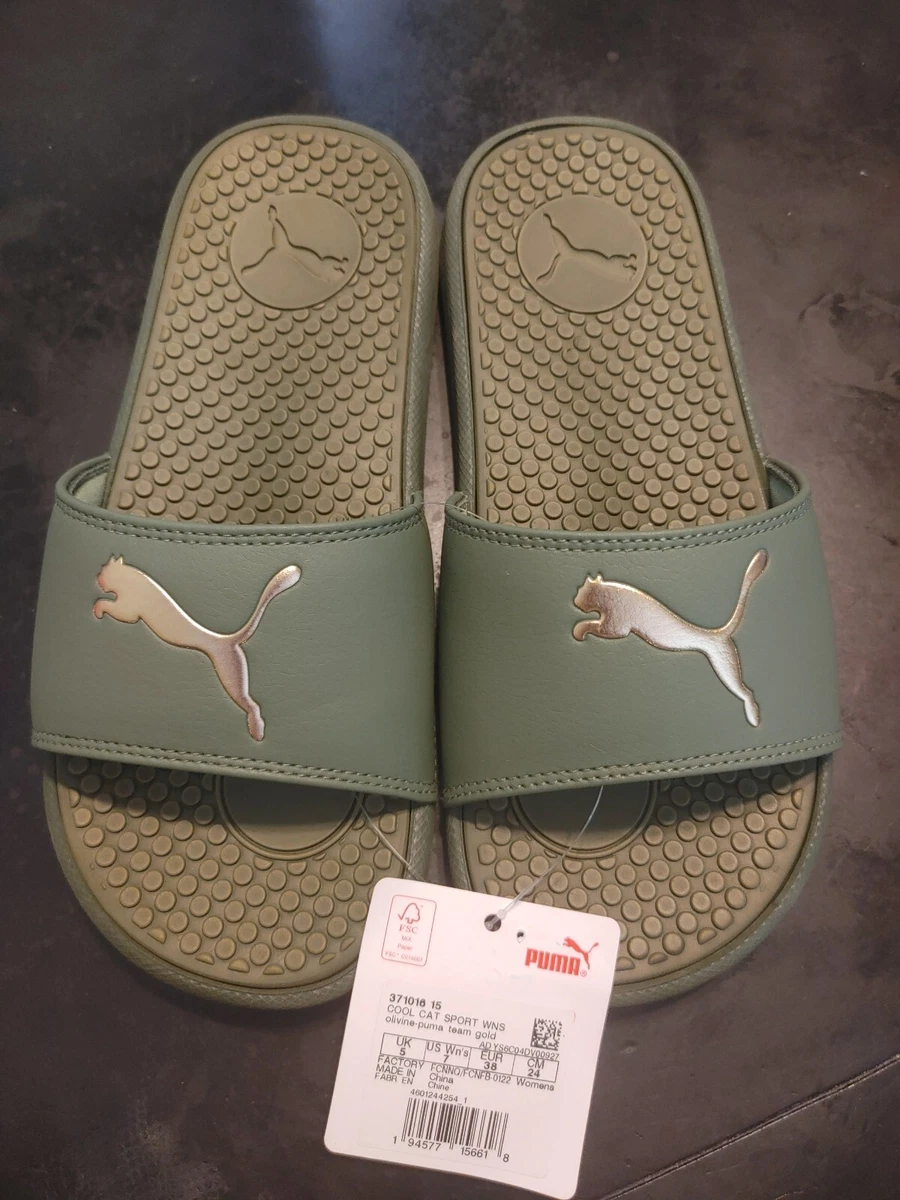 Olive green on sale puma slides