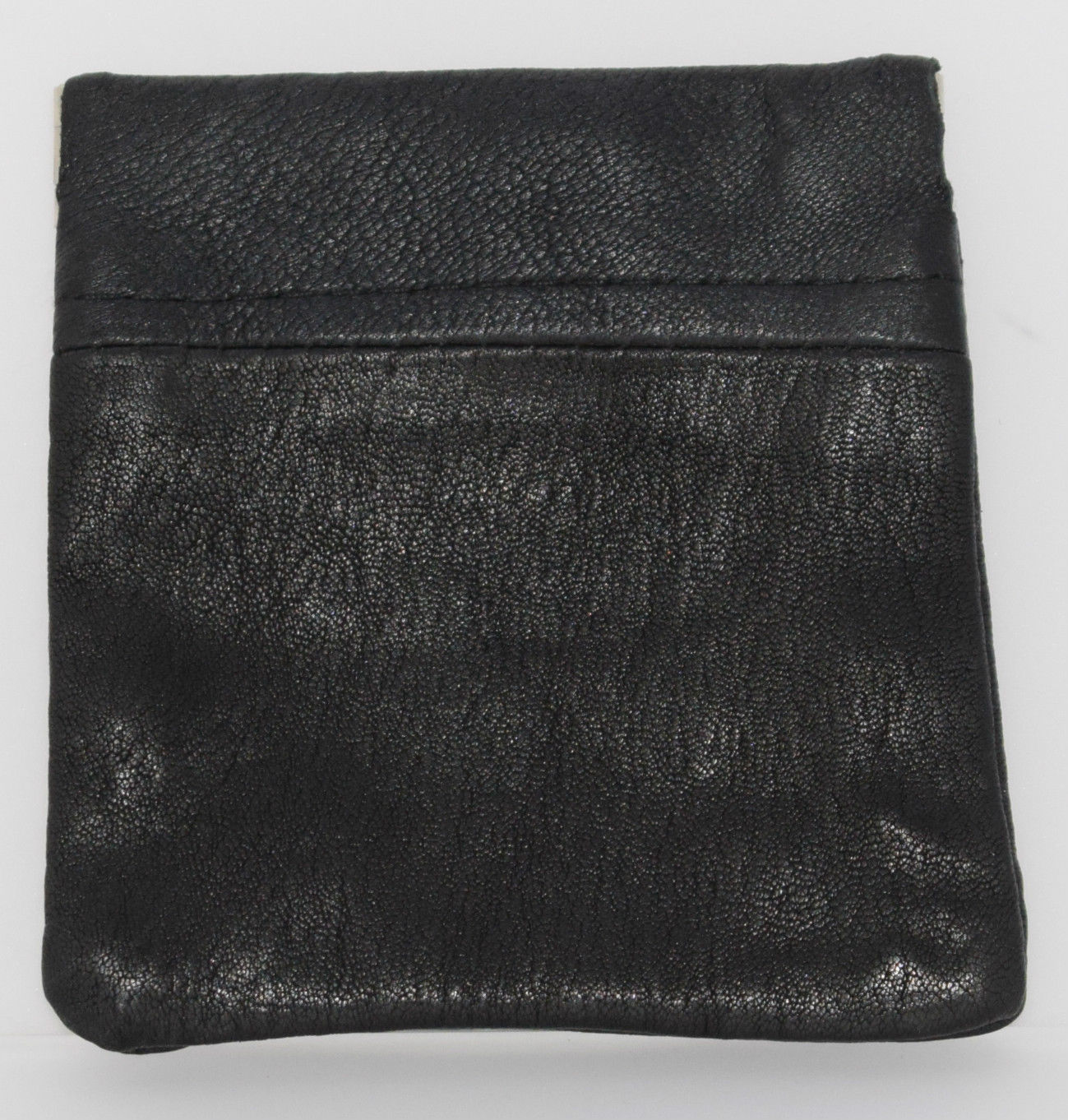 Mens Womens Ladies Real Quality Leather Black Small Snap Top Coin Purse