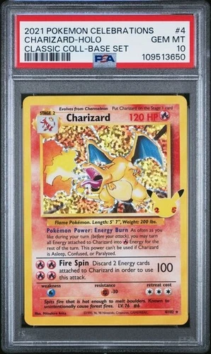 2021 POKEMON CELEBRATIONS CLASSIC COLLECTION #4 CHARIZARD HOLO PSA 10