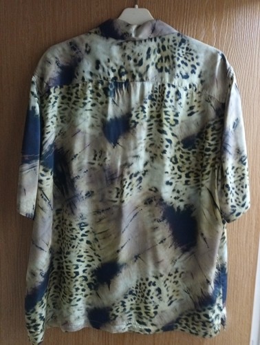 ALLSAINTS Mens Unisex S/S Shirt HAZE Animal Print Size XL Relaxed Fit Viscose - Picture 13 of 13
