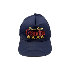 Four Star Grandpa Cap - Grandparent's Day Vintage SnapBack Hat - One Size