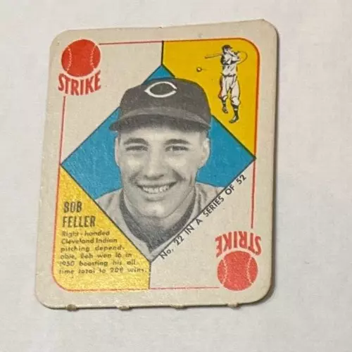 1951 Topps Bob Feller #22 Red Back Cincinnati Reds