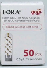 FORA Gojji Test N'GO Advance Blood Glucose Test Strips 50 Count Exp. 05/25/2026