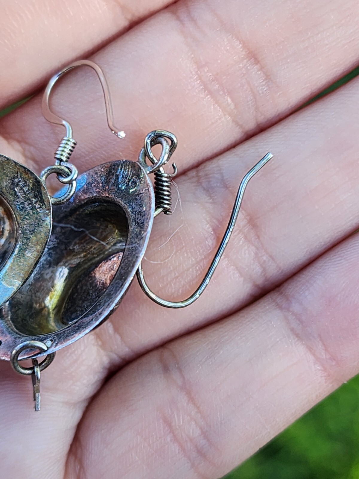 Vtg Brass Tone Stretch Ring Overlapping Brown Ab … - image 16